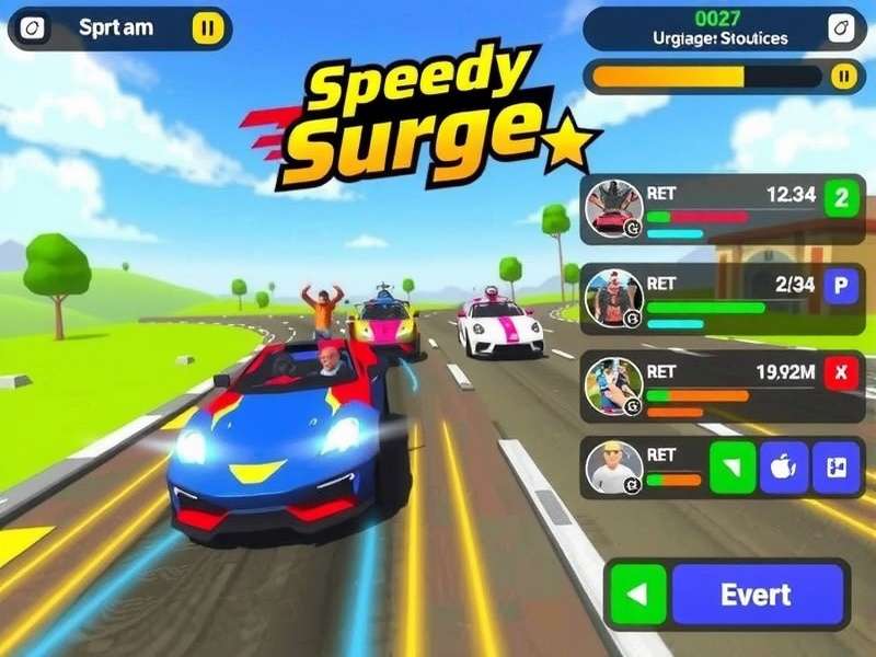 Speedy Surge Star gameplay screenshot showing high-speed racing action